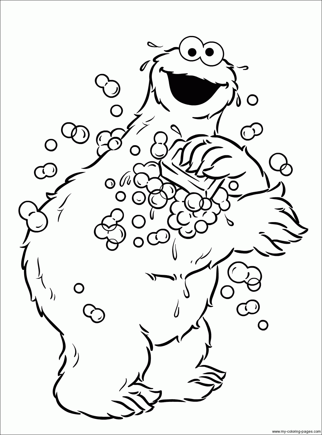 Plansa de colorat cu Cookie Monster 1 1